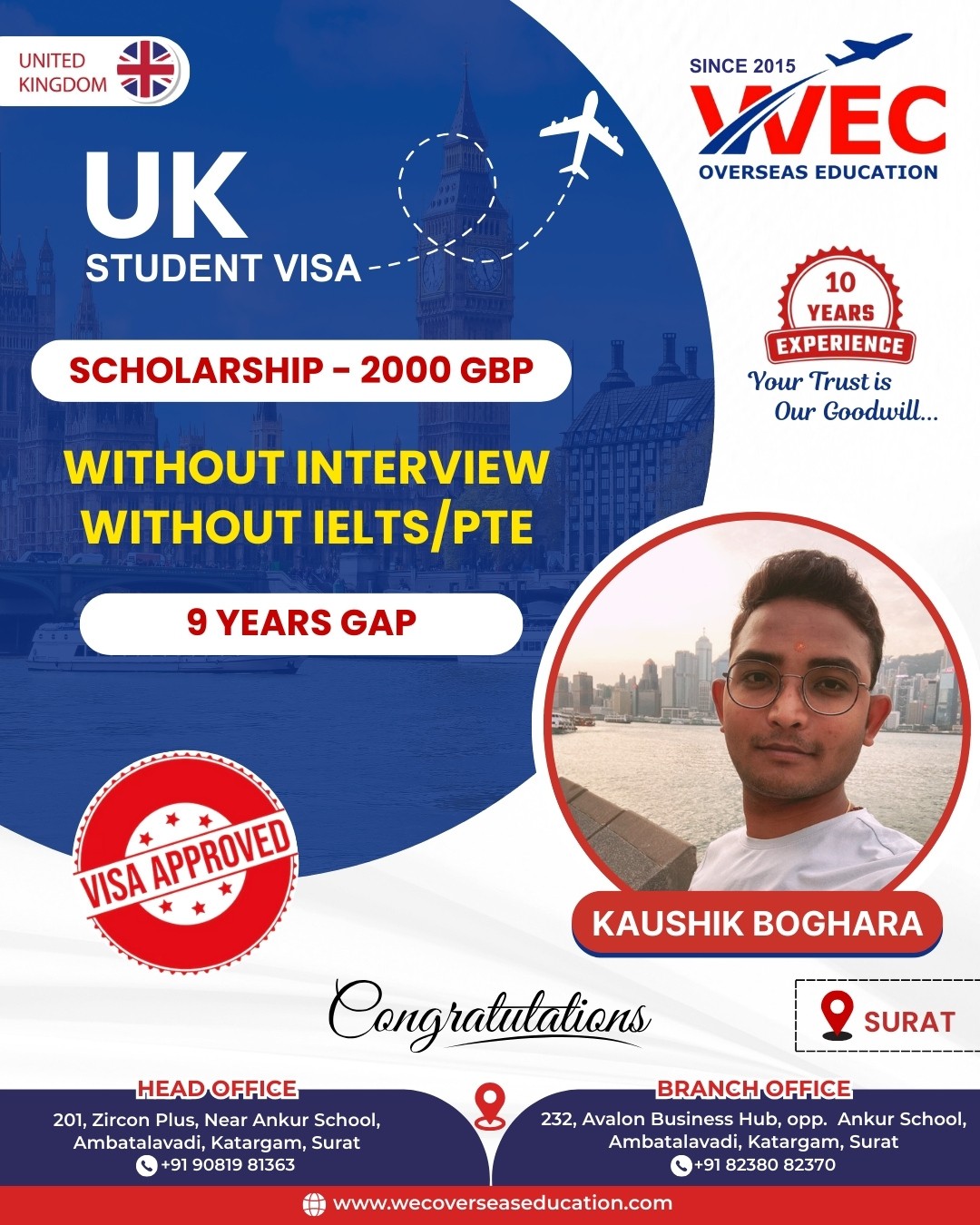 Without Interview and Without IELTS/PTE