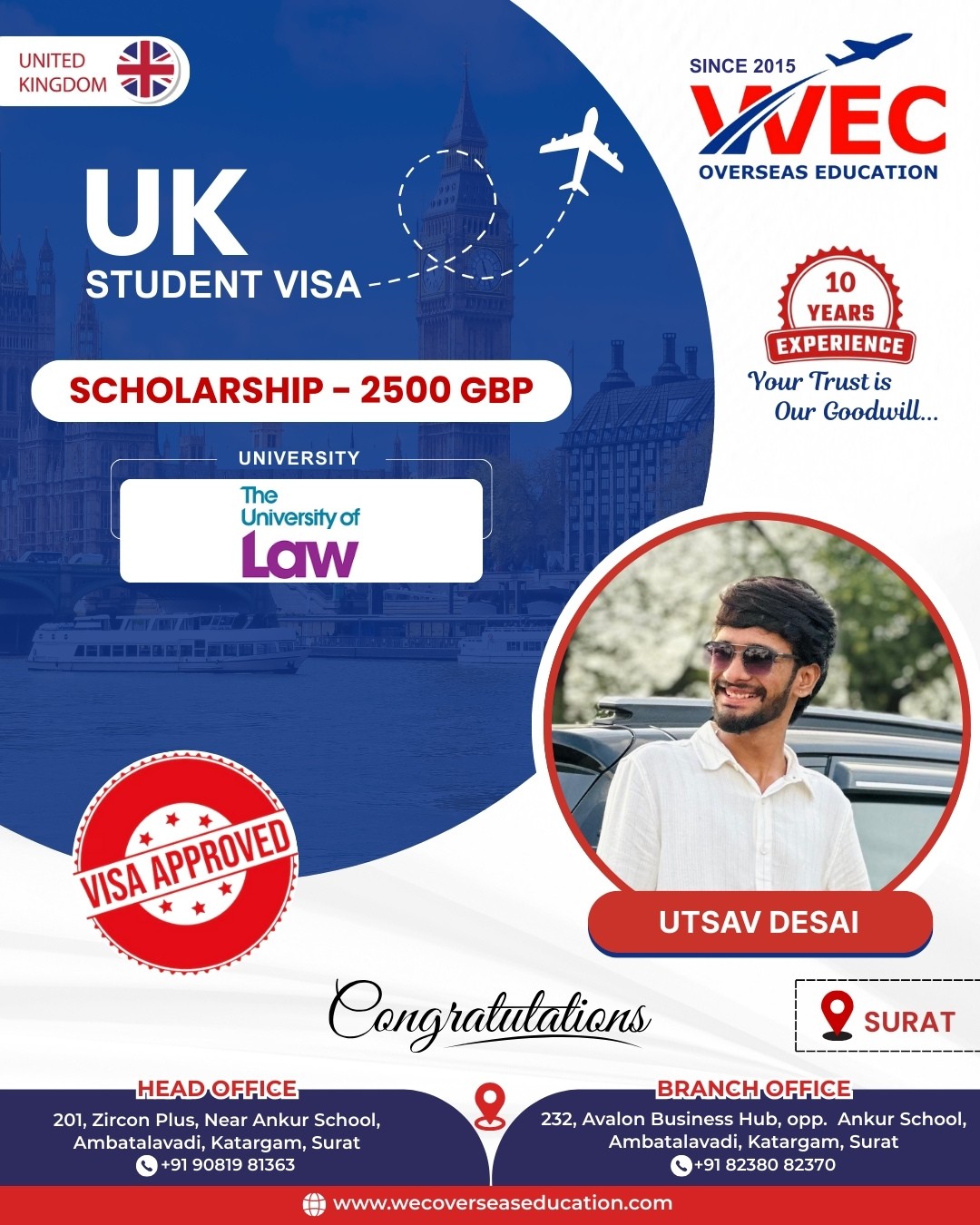UK Student Visa - Scholarship - 2500 GBP